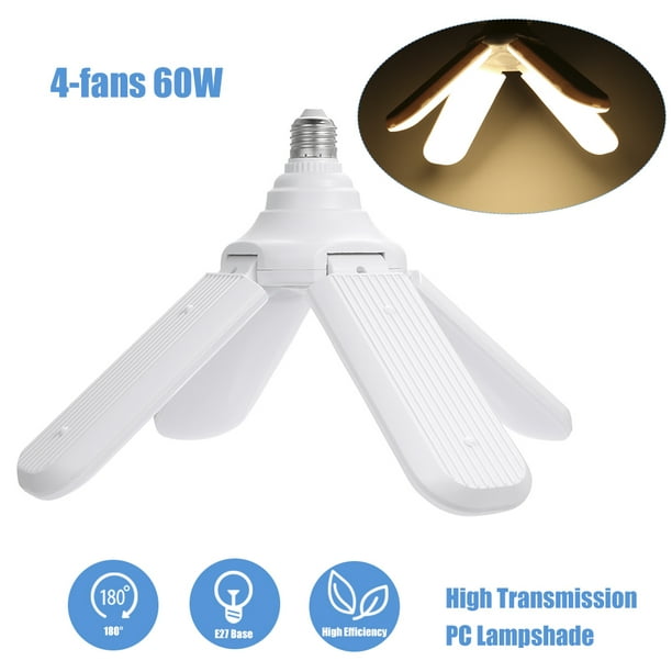 Loski AC 95-265V Foldable Fan Blade Bulb E27 2/3/4/5 Fans Ceiling Garage Lights Lighting Angle Adjustable LEDs Light for Indoor Home Decor Loski AC 95-265V Foldable Fan Blade Bulb E27 2/3/4/5 Fans Ceiling Garage Lights Lighting Angle Adjustable LEDs Light for Indoor Home Decor